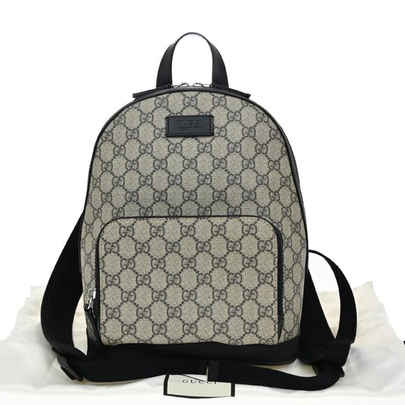 GUCCI Eden GG Pattern Small Backpack Bag Supreme Leather Brown Black 41RL274 - Picture 1 of 16